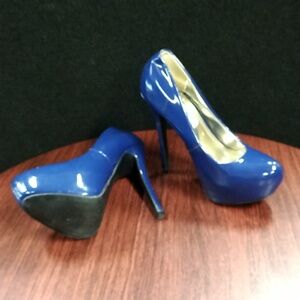 Steve Madden P-Ressa Blue Patent Hidden Platform Pumps Size 6